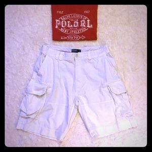 RLP white cargo boat shorts